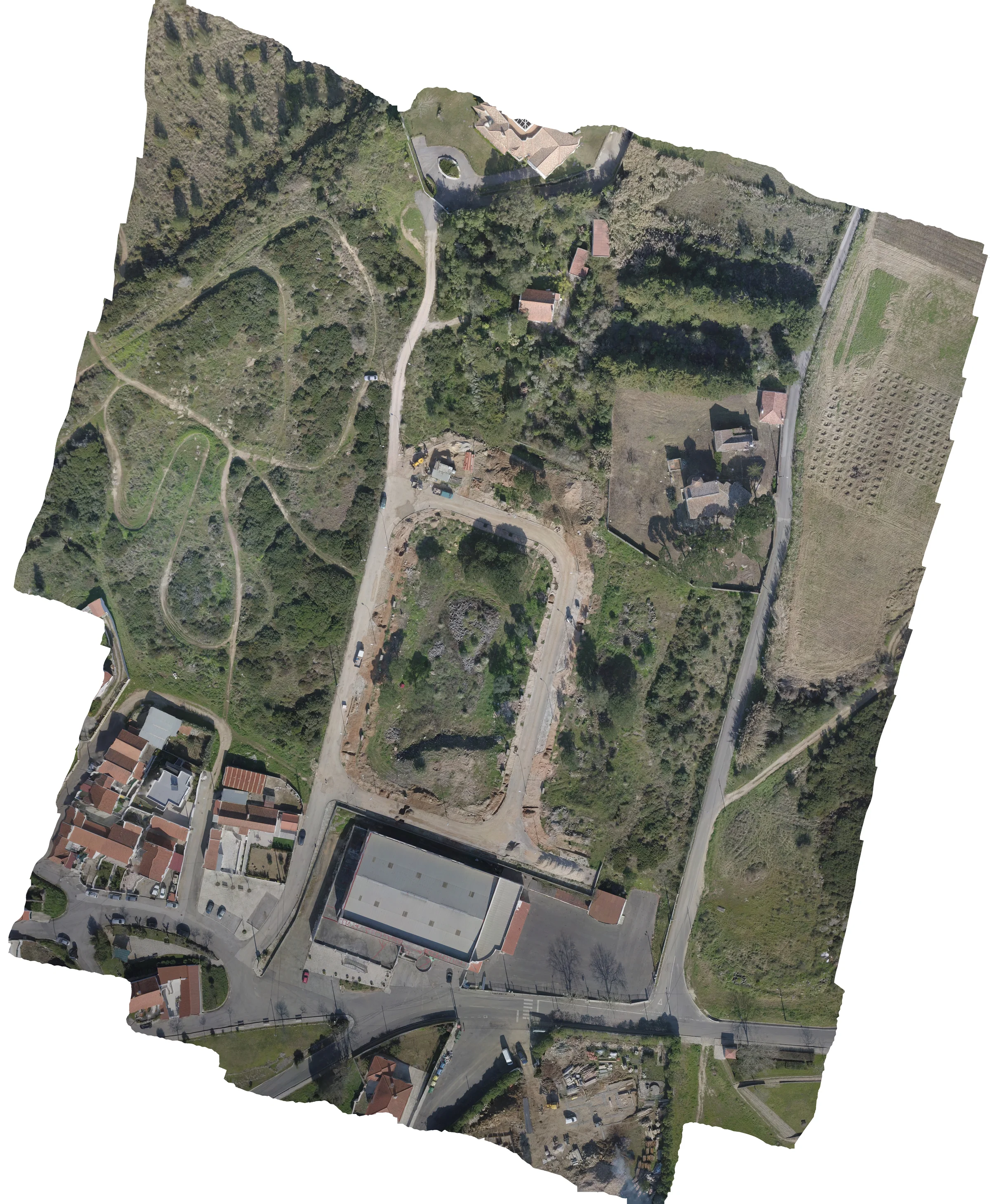 Imagem aérea para visão geral de terreno e acessos